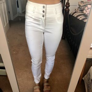 Refuge High Waisted White Jeans